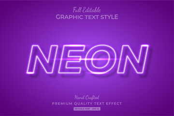 Neon Purple Glow Text Style Effect Premium