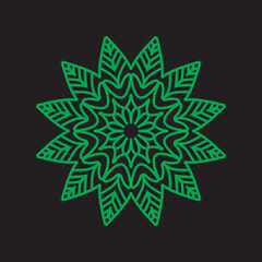 nature mandala ornament green color vector graphic design