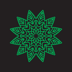 nature mandala ornament green color vector graphic design