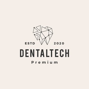 dental tech hipster vintage logo vector icon illustration
