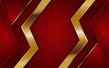 Abstract red background with gold line