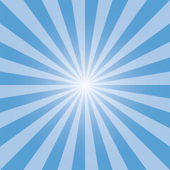 Blue sunburst backdrop. Carolina blue rectangular grunge background. Sun rays pattern. Background design for various purposes.