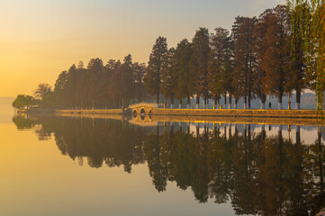 Hubei Wuhan East Lake Scenic Area Late Autumn  Scenery