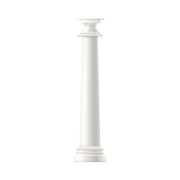 Classic Greek or Roman stone pillar, realistic vector illustration isolated.