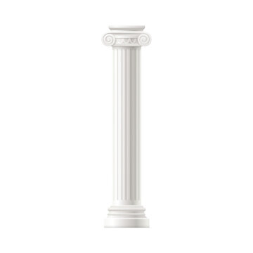 Roman or Greece classic column realistic vector mockup illustration isolated.