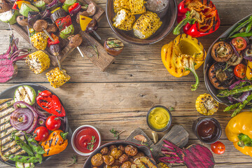 Assortment barbecue vegan food