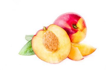 Raw peaches isolated on white