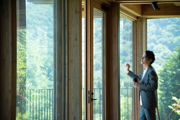 Businessman Viewing Outside