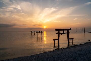 Obraz premium 佐賀県太良町 海中鳥居