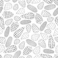 coloring book Wallpaper seamless pattern of different cones