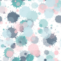 Paint stains seamless splatter, spray blots, spots