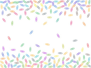 Stationary paperclips isolated on white background