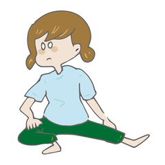 屈伸をする女性
