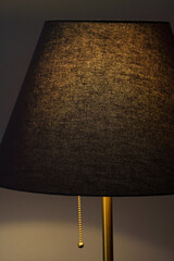 Stylish lamp and lampshade with hard quality fabric.