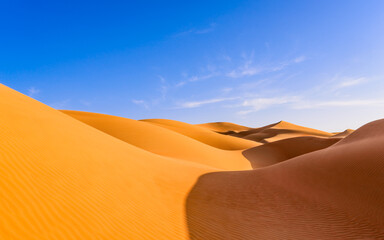 Amazing sand dunes and sky in Liwa of UAE