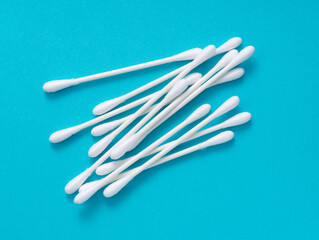 Swabs on a blue background