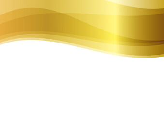 金色のウェーブ　抽象的なフレーム