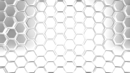 Wall built with metallic hexagons 3d futuristic background. Can be used for banners, posters, postcards, presentations and web. 