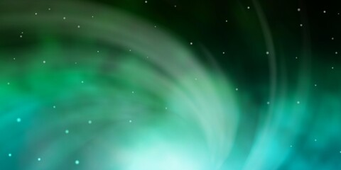 Obraz premium Light Blue, Green vector template with neon stars. Decorative illustration with stars on abstract template. Best design for your ad, poster, banner.