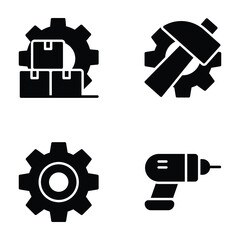 Industrial Process Vector Icons Set 