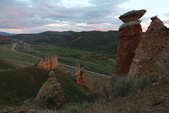 The Witch Rocks and Highway 84 in Northern Utah near the towns of Henefer and Echo.