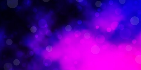 Dark Purple vector background with spots. Abstract decorative design in gradient style with bubbles. Design for your commercials.