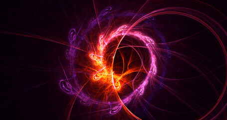 3D rendering abstract multicolor fractal light background