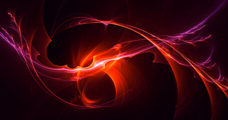 3D rendering abstract multicolor fractal light background
