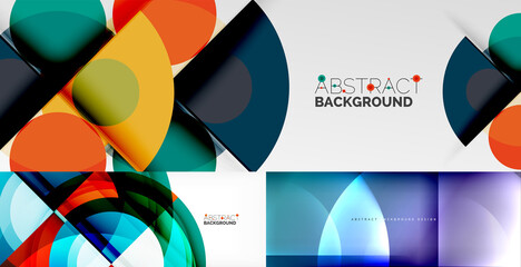 Obraz premium Collection of stylish geometric abstract backgrounds for covers, banners, flyers and posters and other templates