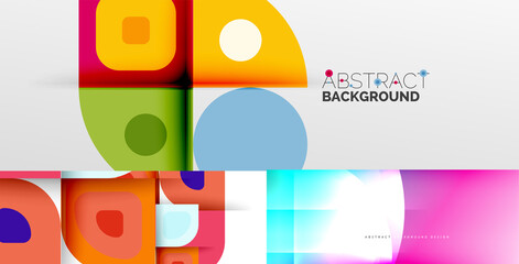 Collection of technology geometric abstract backgrounds for covers, banners, flyers and posters and other templates