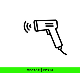Bar code scanner icon vector logo design template
