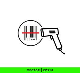 Bar code scanner icon vector logo design template