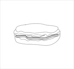 eclair typical french dessert. illustration for web and mobile design.