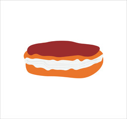 eclair typical french dessert. illustration for web and mobile design.