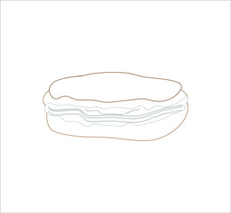 eclair typical french dessert. illustration for web and mobile design.