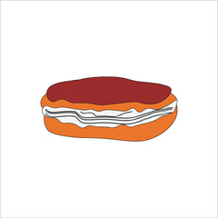 eclair typical french dessert. illustration for web and mobile design.