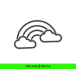 Rainbow icon vector logo design template