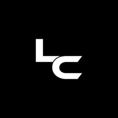 Fototapeta premium LC letter logo design isolated on dark background