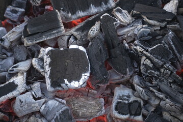 firewood burns out the background