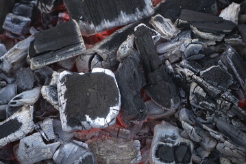 firewood burns out the background