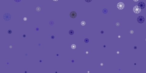 Light brown vector doodle texture with flowers.