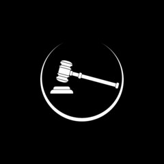 Judge gavel icon isolated on dark background