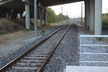 Fototapeta premium railroad tracks in the distance