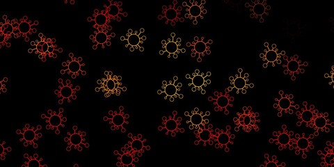 Dark orange vector template with flu signs.