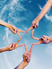 Fingers build a star