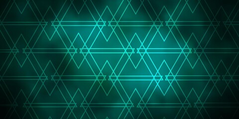 Dark Green vector pattern with lines, triangles. Smart design in abstract style with gradient triangles. Pattern for booklets, leaflets