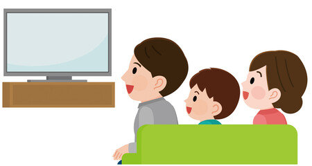 テレビ画面を見て笑う男女 イラスト Wall Mural Wallpaper Murals こけ田 テレビ画面を見て笑う男女 イラスト Wall Mural Wallpaper Murals こけ田
