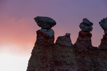 The Witches Tower's Hoodoos At Sunset near henefer Utah.