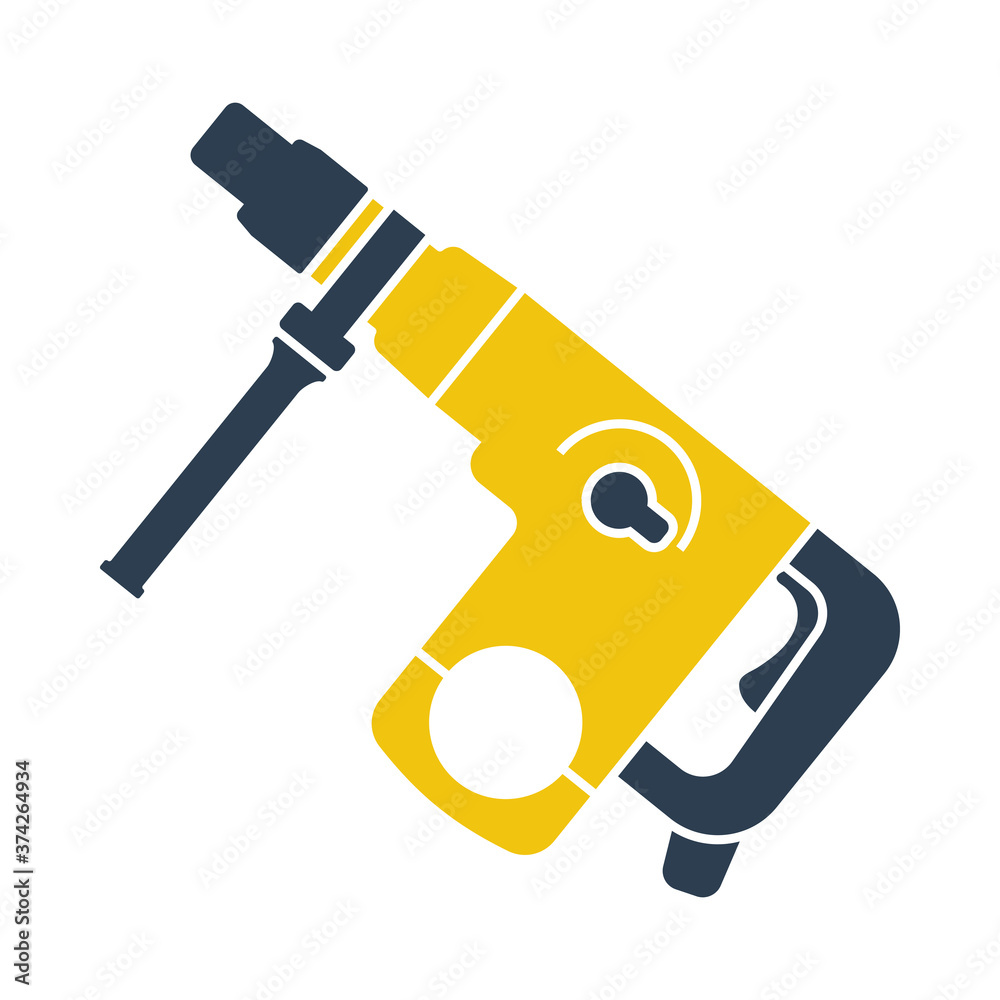 Sticker icon of electric perforator