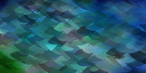 Light Blue, Green vector background with triangles, rectangles.